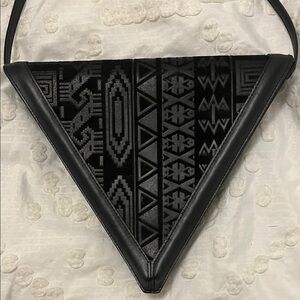 Roberto Vascon Black Geometric Crossbody Bag